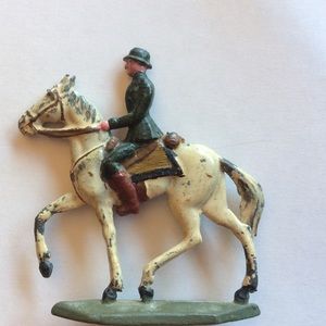 WWI/ WWII lead toy SOLDIER on HORSE